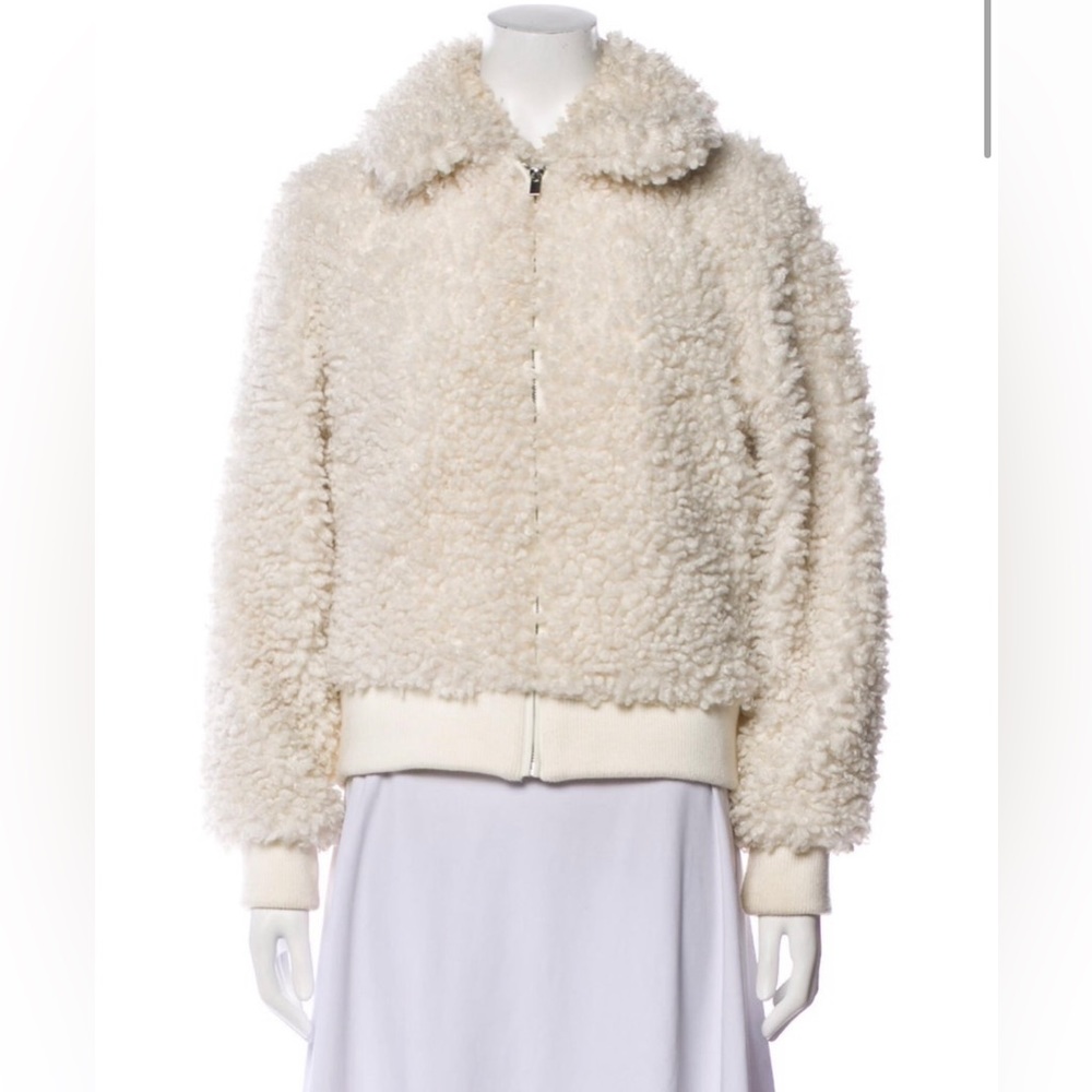 Maje faux fur coat white